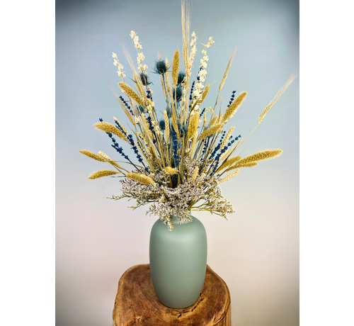 Bouquet de fleurs séchées "Frozen Blue" - bleu glacier | 70cm