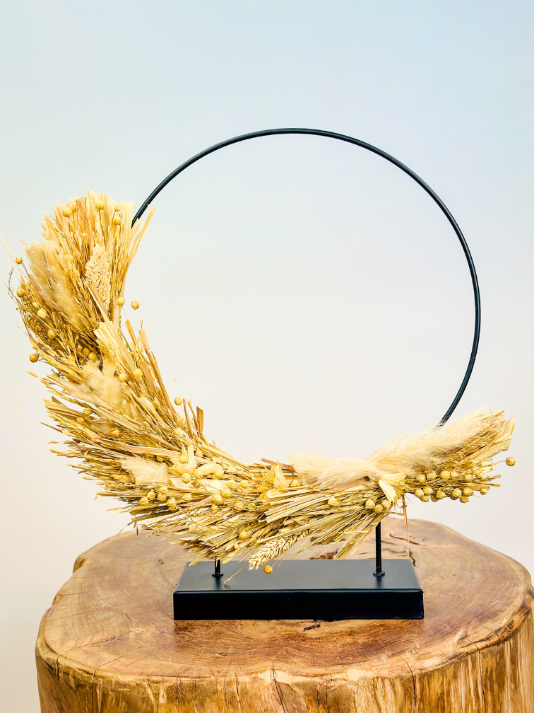 Dekorativer Ring mit getrockneten Blumen | 34x8x36 cm