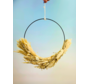 Decorative ring with dried flowers and pendant | bleached | 42cm