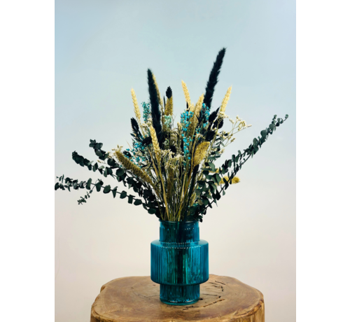 Bouquet sec "Blue Moon" | Medium incl. vase | 45cm