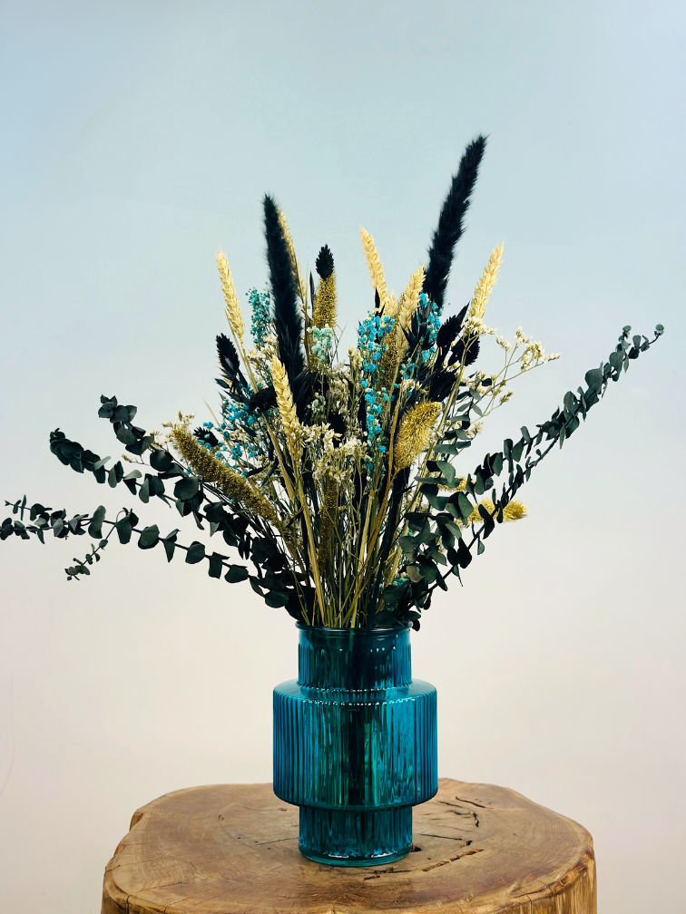 Bouquet sec "Blue Moon" | Medium incl. vase | 45cm