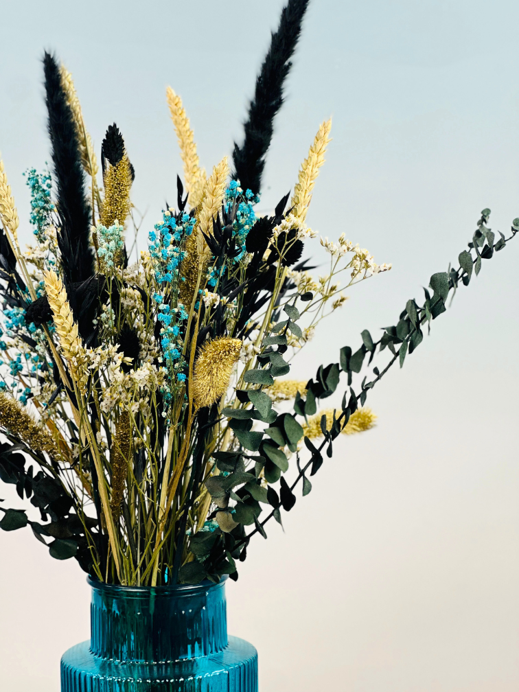 Bouquet sec "Blue Moon" | Medium incl. vase | 45cm