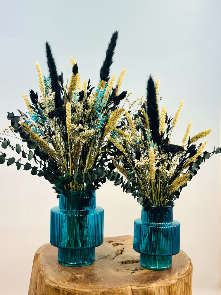 Bouquet sec "Blue Moon" | Medium incl. vase | 45cm