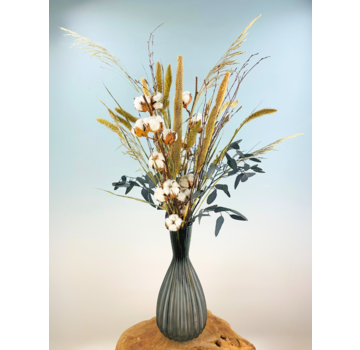 Ramo de flores secas "Bombacio" - gris | 85cm