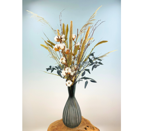 Bouquet di fiori secchi "Bombacio" - grigio | 85cm