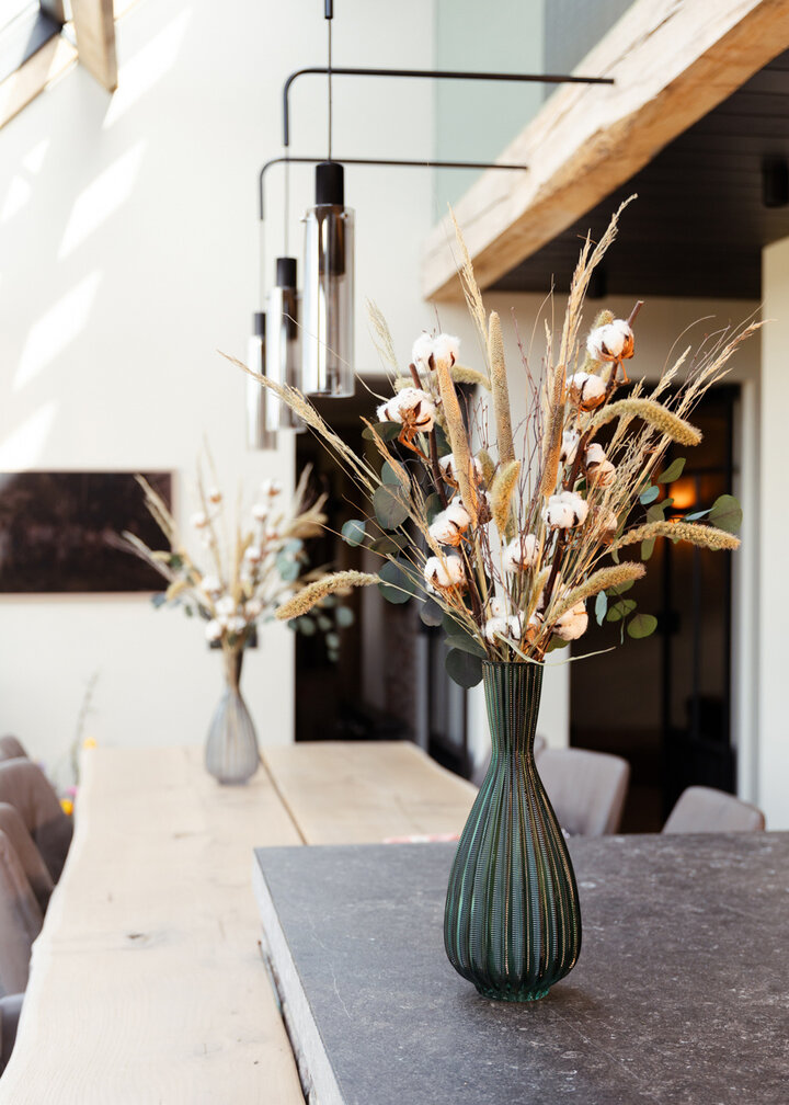 Bouquet di fiori secchi "Bombacio" - grigio | 85cm