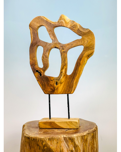 Statua in teak su supporto | 34x10x58cm |