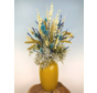 Bouquet de fleurs séchées "Frozen Blue" - jaune ocre | 70cm
