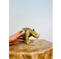 Rzeźba ścienna Nosorożec - złoto - (polyresin) | 7x11x13 cm |.