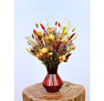 Bouquet of dried flowers "Happy Flower Field" Incl. vase | 45cm