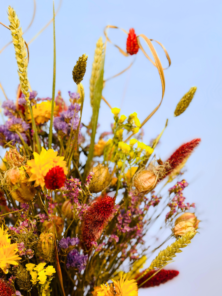Bouquet of dried flowers "Happy Flower Field" Incl. vase | 45cm