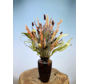 Bouquet di fiori secchi "I colori del vento" - incluso vaso marrone | 50cm