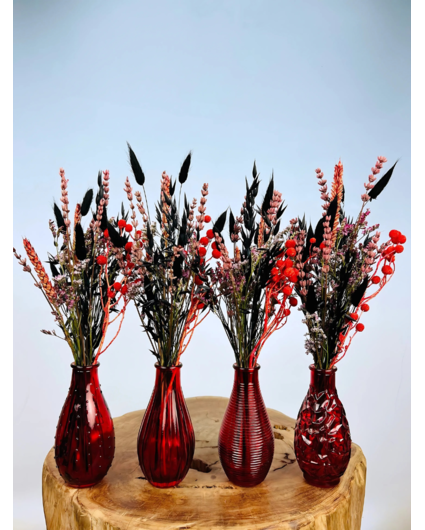 Bouquet di fiori secchi "Red Elegance" | 35 cm