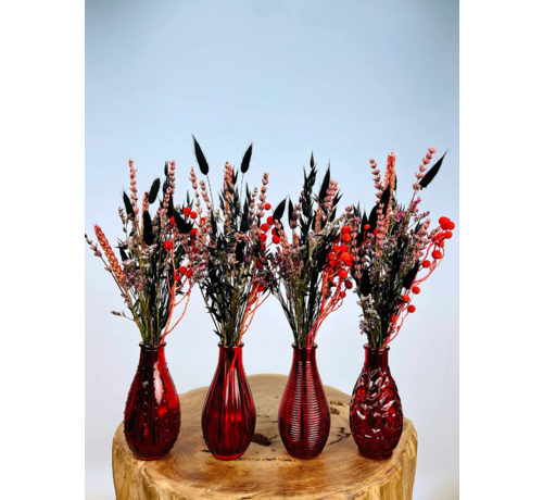 Bouquet di fiori secchi "Red Elegance" | 35 cm