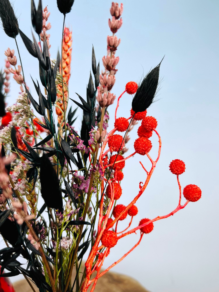 Bouquet di fiori secchi "Red Elegance" | 35 cm