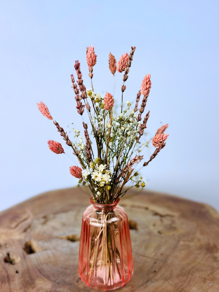 Bouquets secs "Pink Party" incl. vase | 25cm