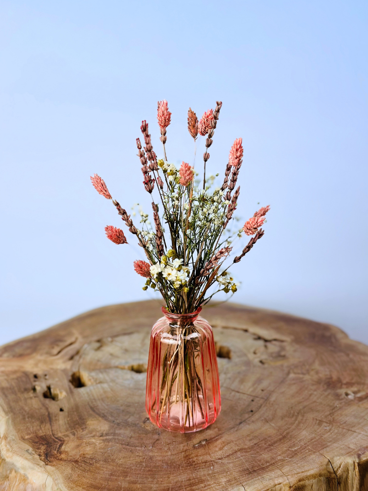Bouquets secs "Pink Party" incl. vase | 25cm