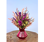 Bouquet de fleurs séchées "Béguin Violet " vase inclus | 25cm