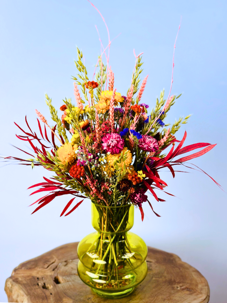 Bouquet de fleurs séchées "Champ de fleurs coloré" | 55 cm