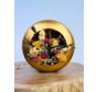 Windlight with drying bouquet "gold" | ⌀20cm