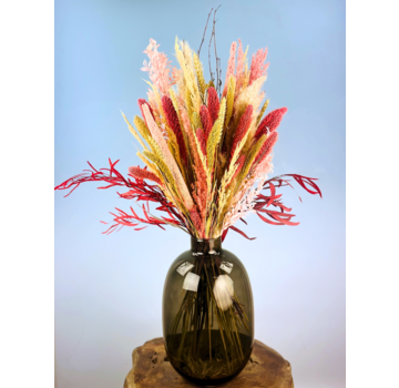 Bukett av torkade blommor "Grey Indian Blush" | 80cm