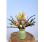 Ramo de flores secas "El Ramo de la Felicidad" - incluye jarrón verde | 35cm