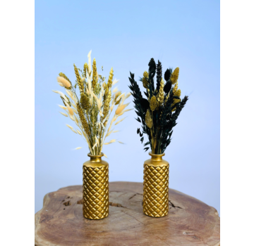 Mini ramo seco "Invierno dorado" - incl. jarrón | 30cm