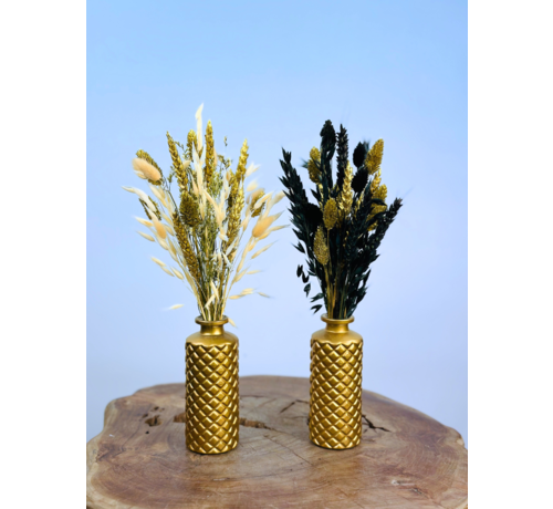 Mini ramo seco "Invierno dorado" - incl. jarrón | 30cm