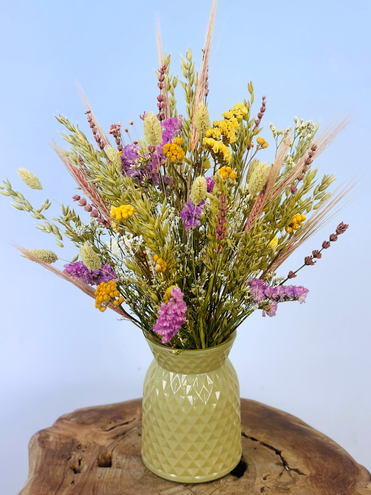Dried flower bouquet "Spring feeling" | 40cm - incl. vase