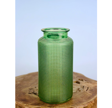 Jarrón con estructura "verde" | ø13xH26cm