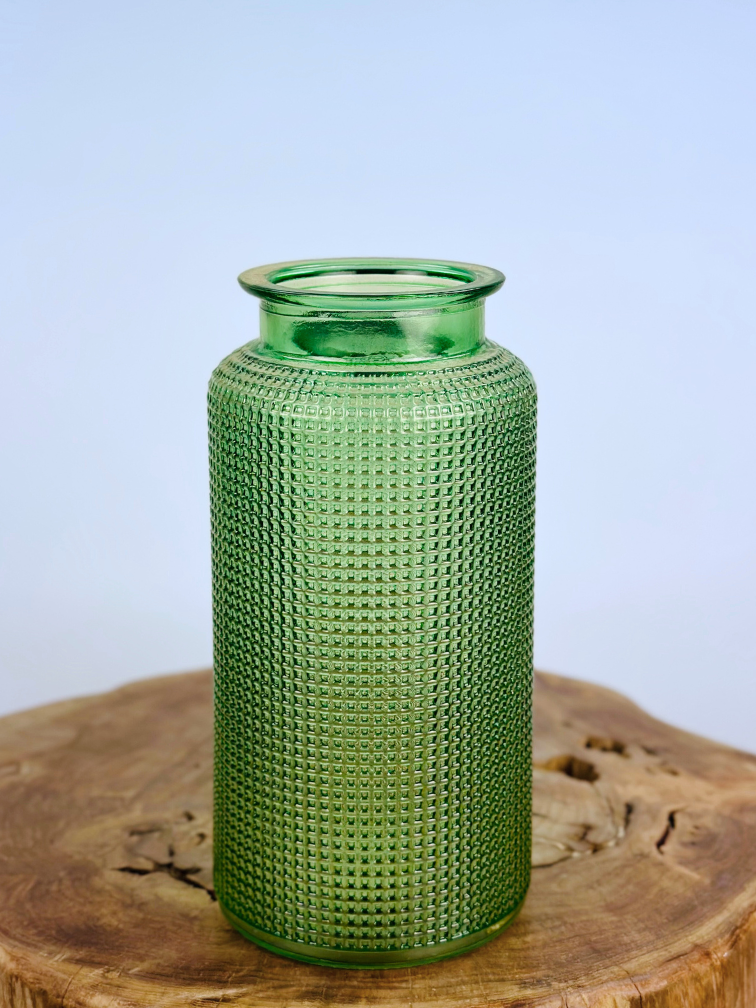Vase mit Struktur "grün" | ø13xH26cm
