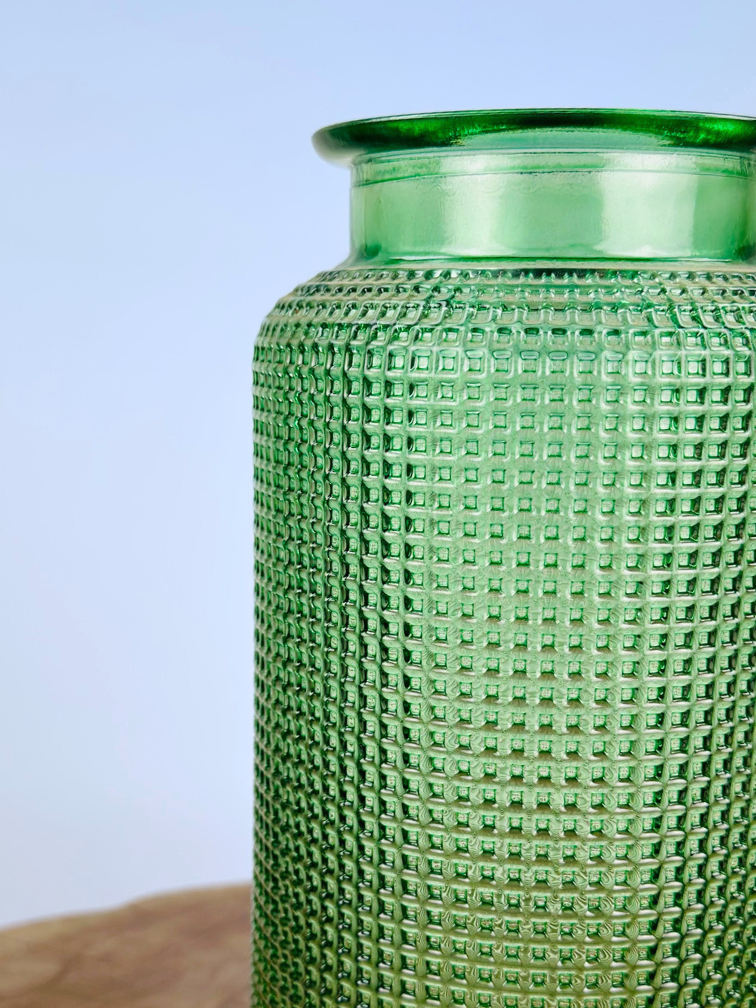 Jarrón con estructura "verde" | ø13xH26cm