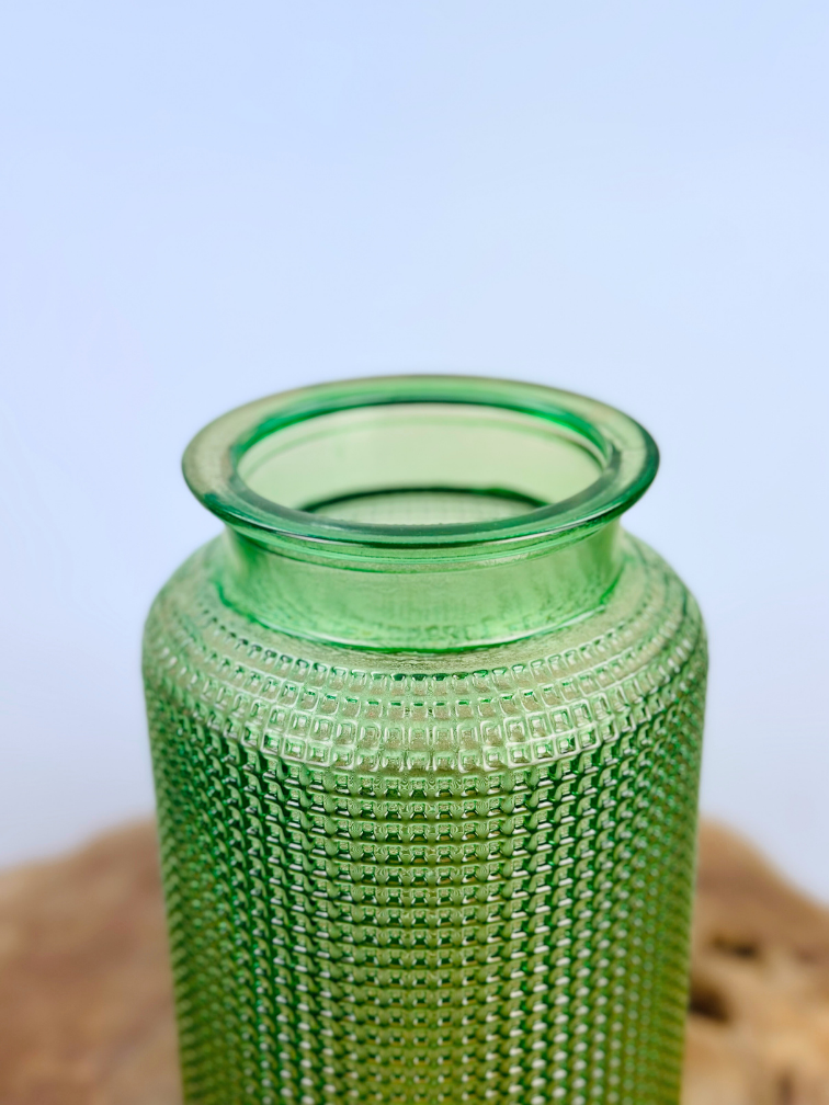 Vase with structure "green" | ø13xH26cm