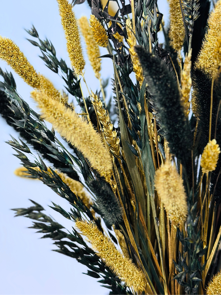 Bouquet of dried flowers "Golden Ely" (Large) | 70cm