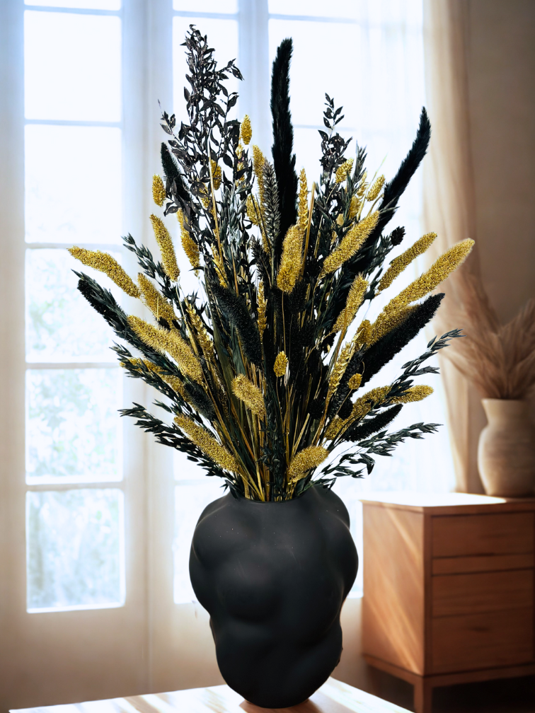 Bouquet de fleurs séchées "Golden Ely" (Grand) | 70cm