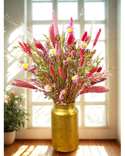Bouquet de fleurs séchées "Golden Pink" | 50cm