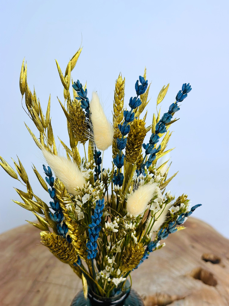 Bouquet of dried flowers "Royal Blue" mini incl. vase