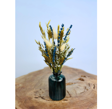 Ramo de flores secas "Azul Real" mini incl. jarrón