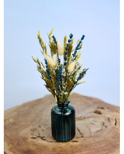 Bouquet of dried flowers "Royal Blue" mini incl. vase