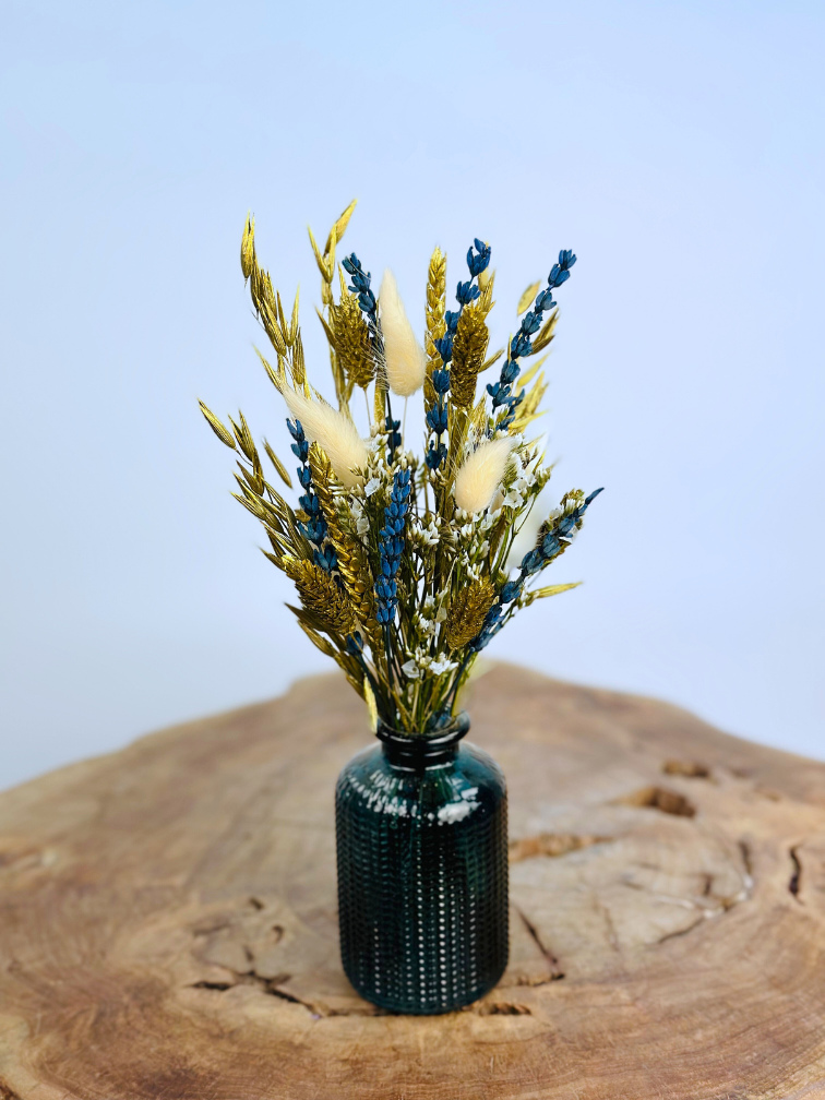 Bouquet of dried flowers "Royal Blue" mini incl. vase