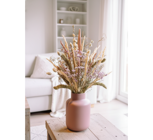 Bouquet secco "Specially Yours" - vaso rosa | 55cm