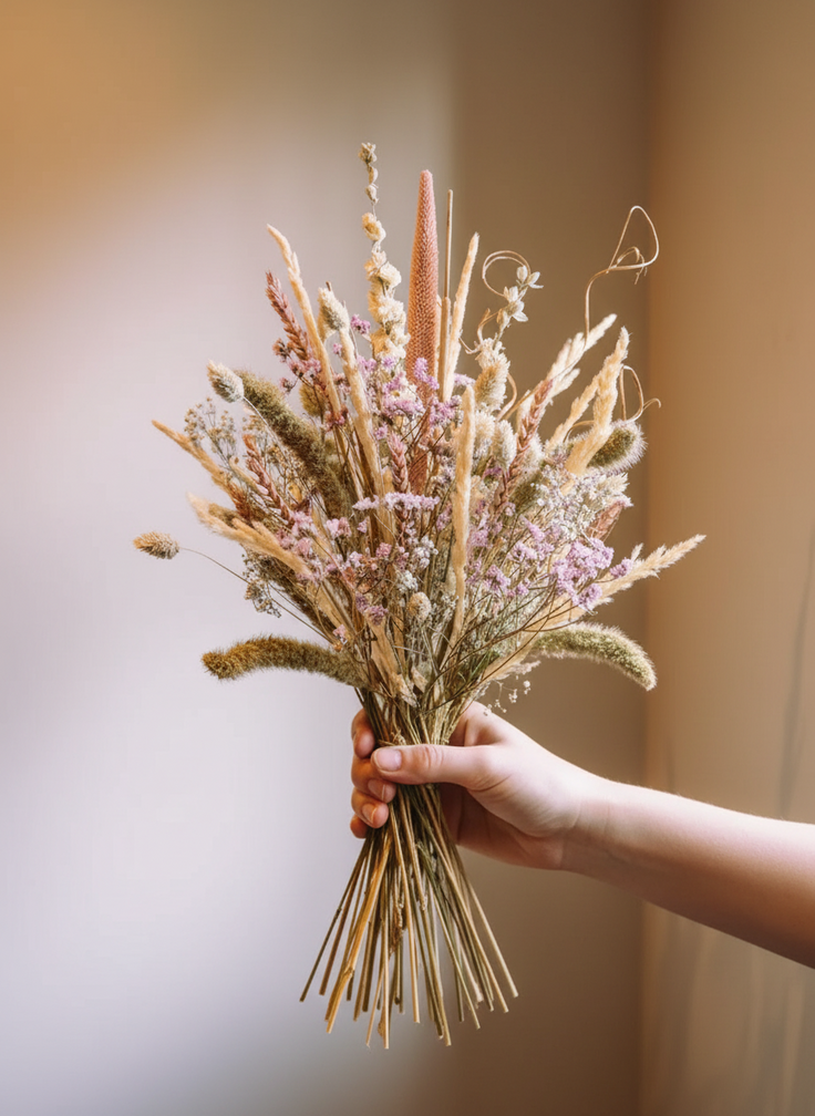 Dry bouquet "Specially Yours" - pink vase | 55cm