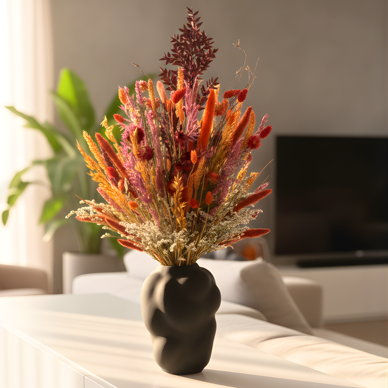 Trockenblumenstrauß "Warmer Sonnenuntergang" (Groß) | 65cm