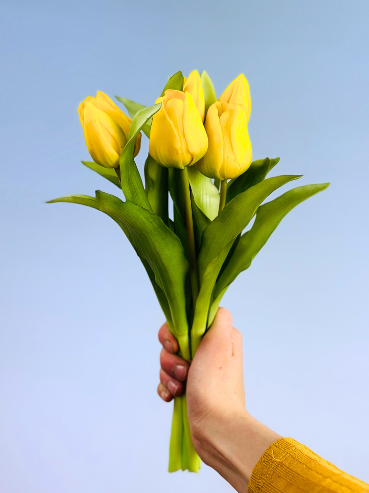 Arte tulipanes "Esplendor holandés" - amarillo | 30cm