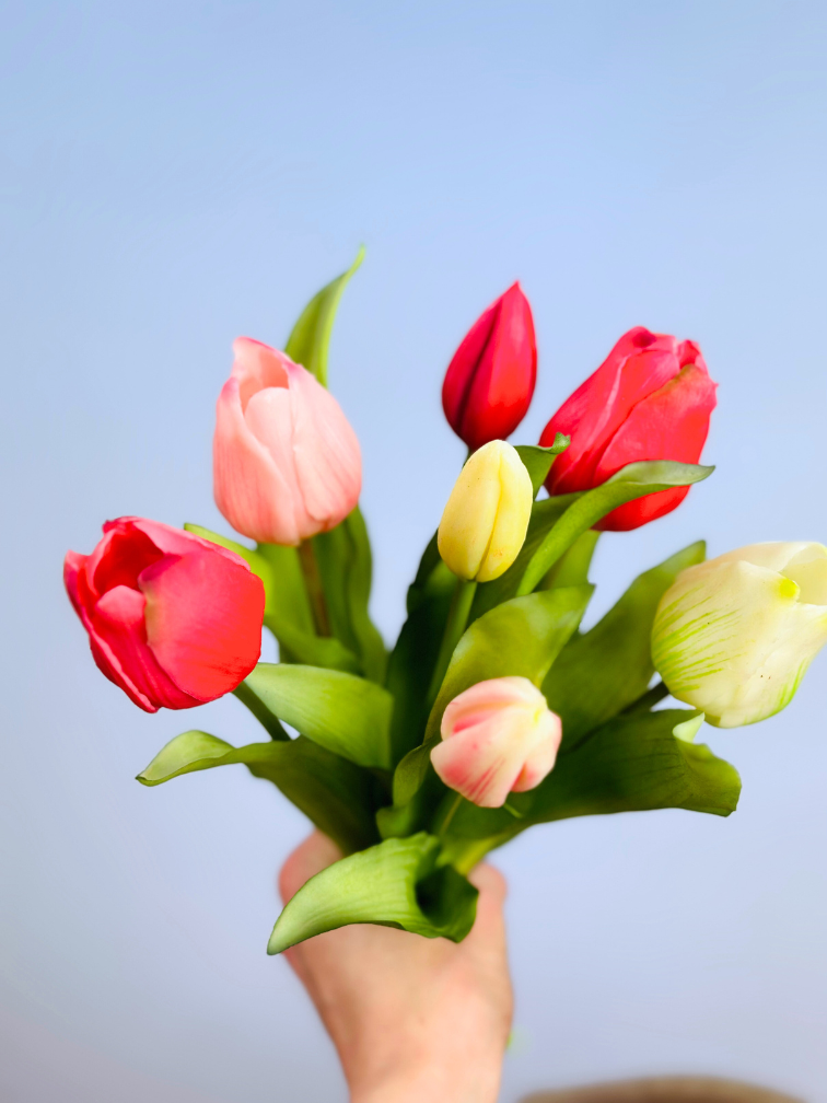 Artificial tulips "Dutch Splendour" - mix of colours | 30cm