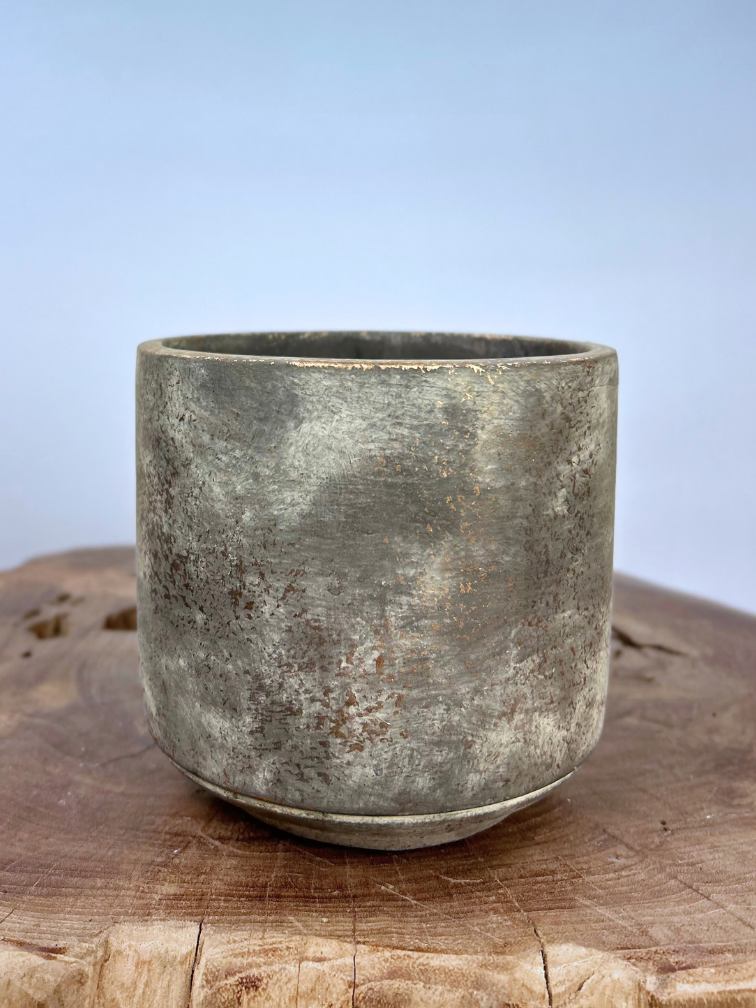 Maceta Ter Steege "gris/oro" | 13x14cm