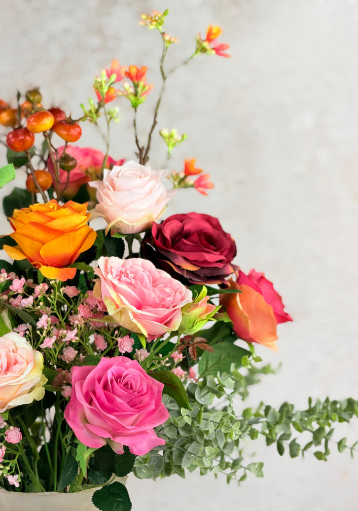 Silk bouquet "Rosie's Blaze" | 50cm