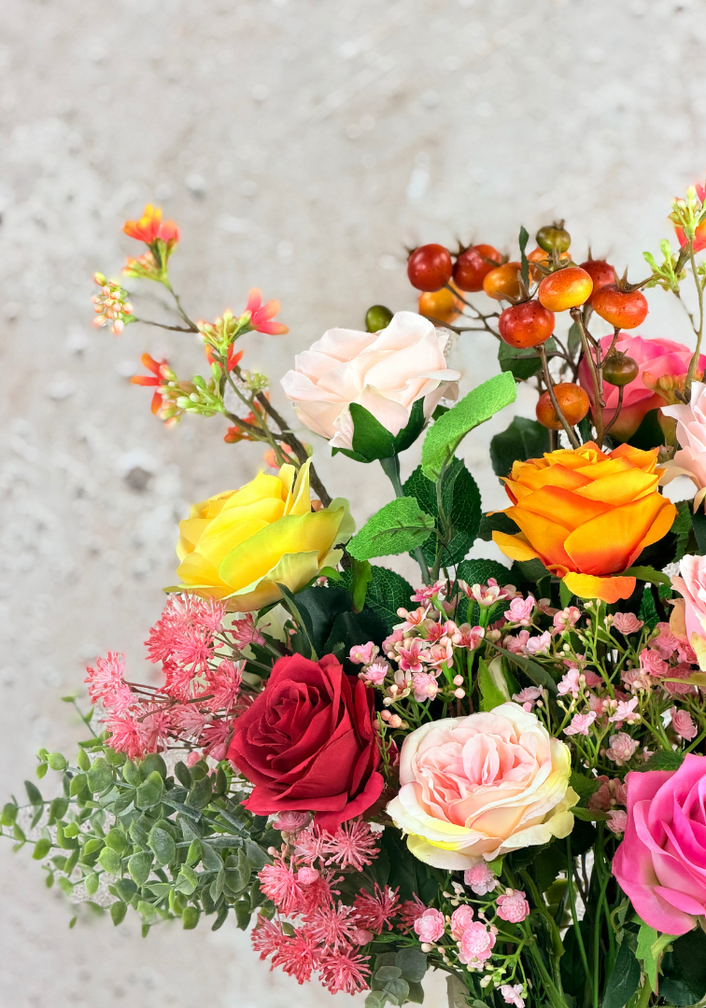 Bouquet de soie "Rosie's Blaze" | 50cm