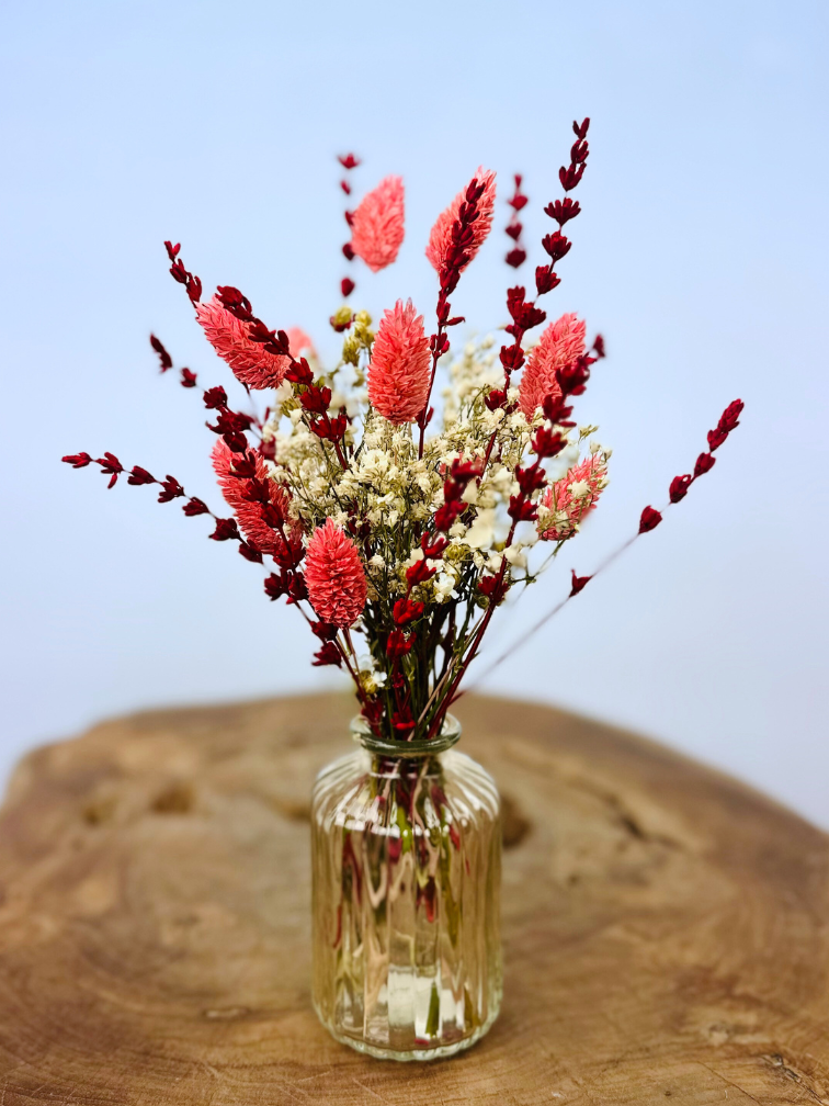 Dried flower bouquet "Dreamy Pink" including vase | 30cm