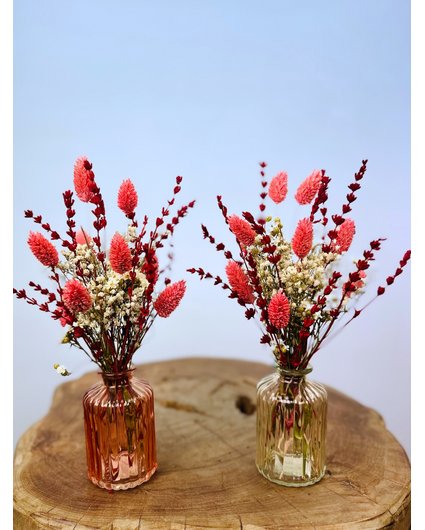 Dried flower bouquet "Dreamy Pink" including vase | 30cm